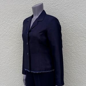 S.L.B. PETITES LADIES VINTAGE PURE SILK LUXURY (3) BUTTON BLAZER/JACKET